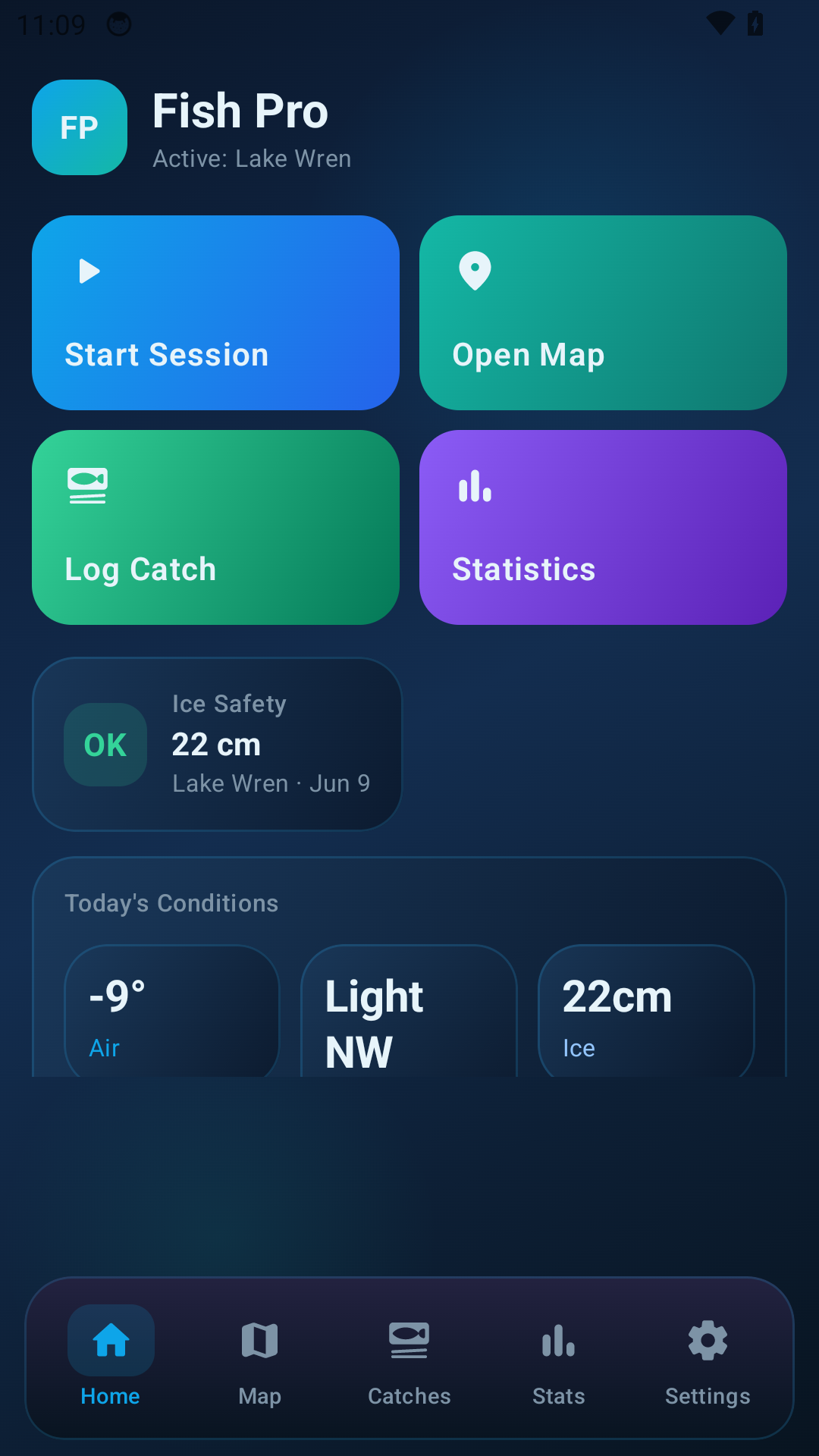 Fish Pro home dashboard screenshot